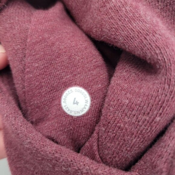 Lululemon Women's Scuba Full Zip Hoodie Fleece in a Maroon Size 4 - LW4AWNS - Picture 11 of 12